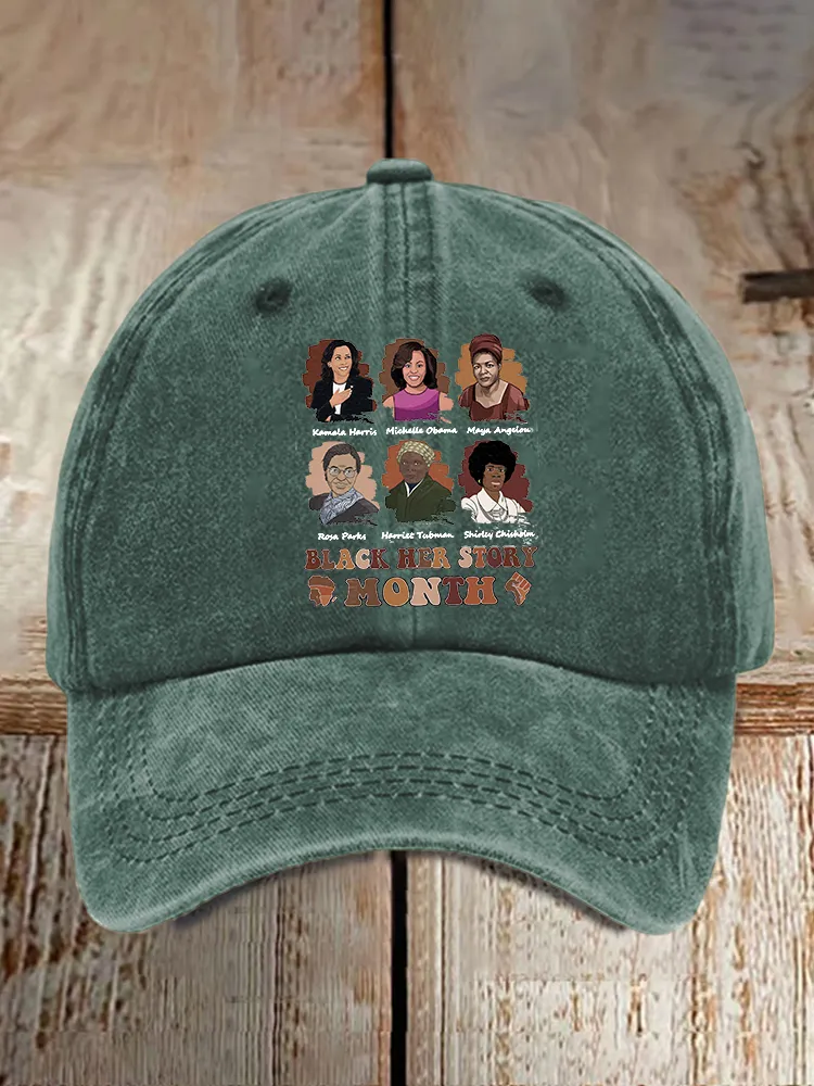 Black History Printed Baseball Cap
