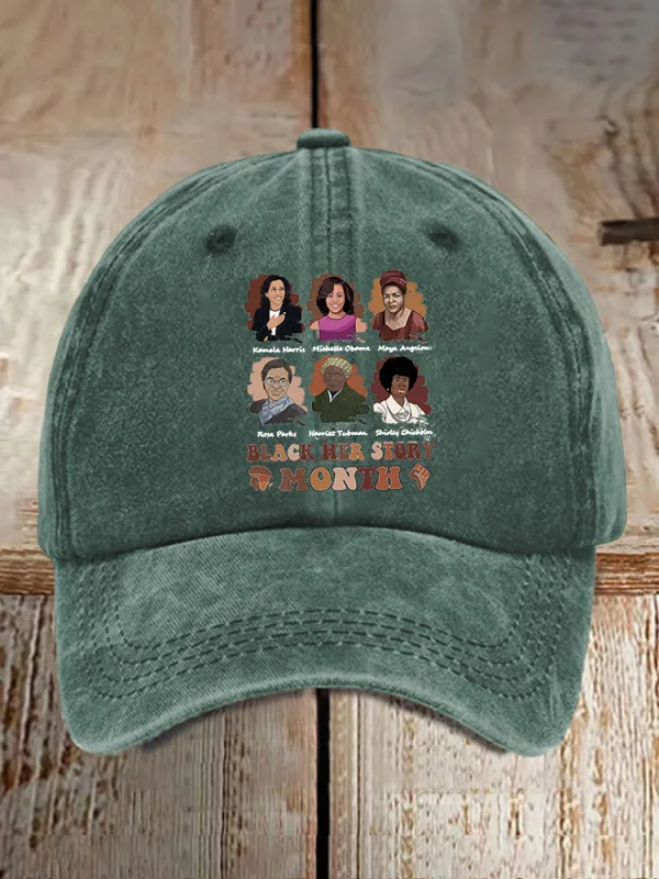 Black History Printed Baseball Cap