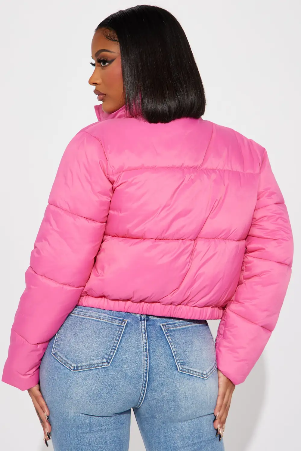 Name Your Game Puffer Coat - Pink