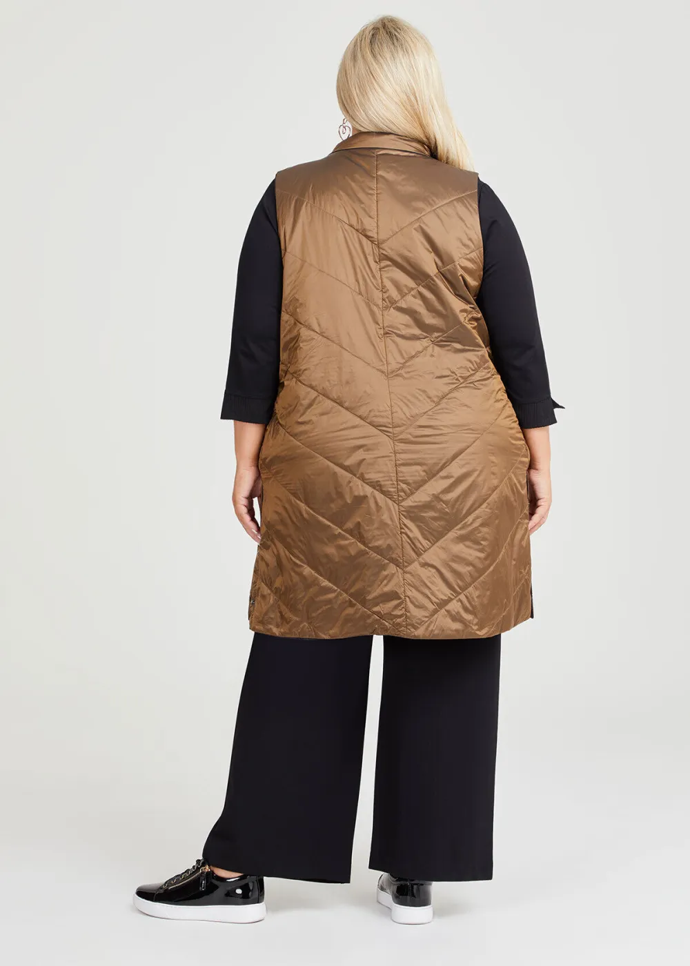Longline Reversible Puffer Vest