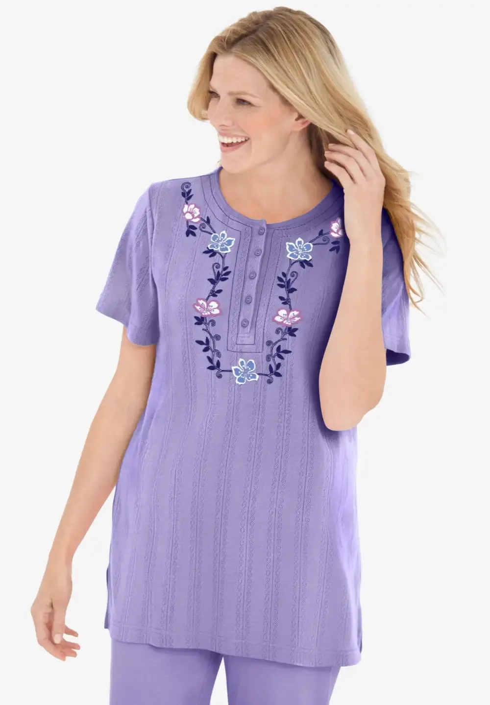 7-Day Embroidered Pointelle Tunic
