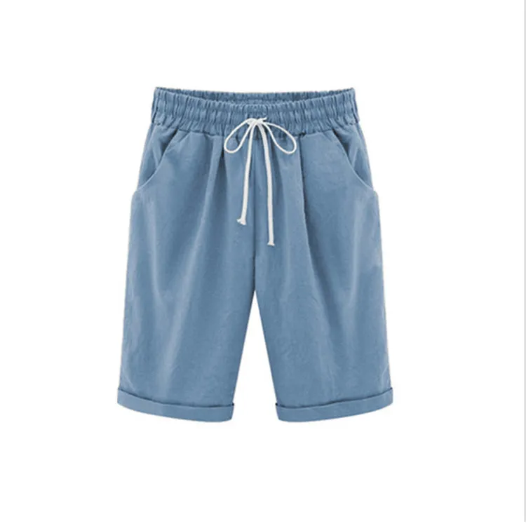 Summer Casual Solid Color Five-Part Pants For Women