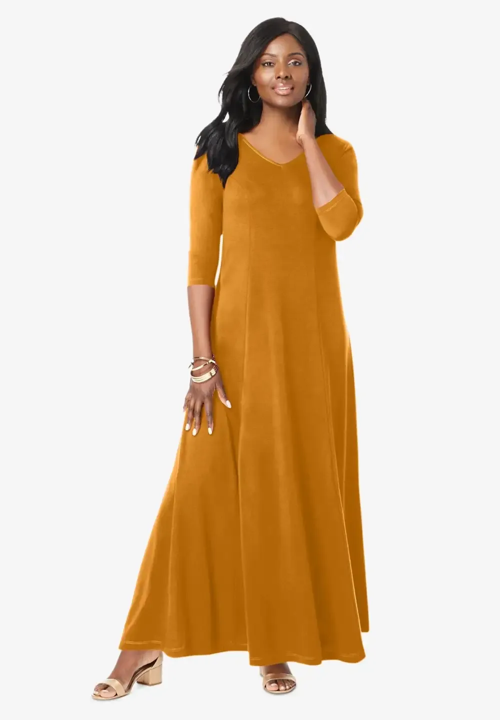 Double-V Maxi Dress
