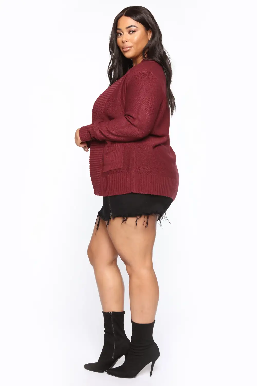 Moments After Cardigan - Burgundy