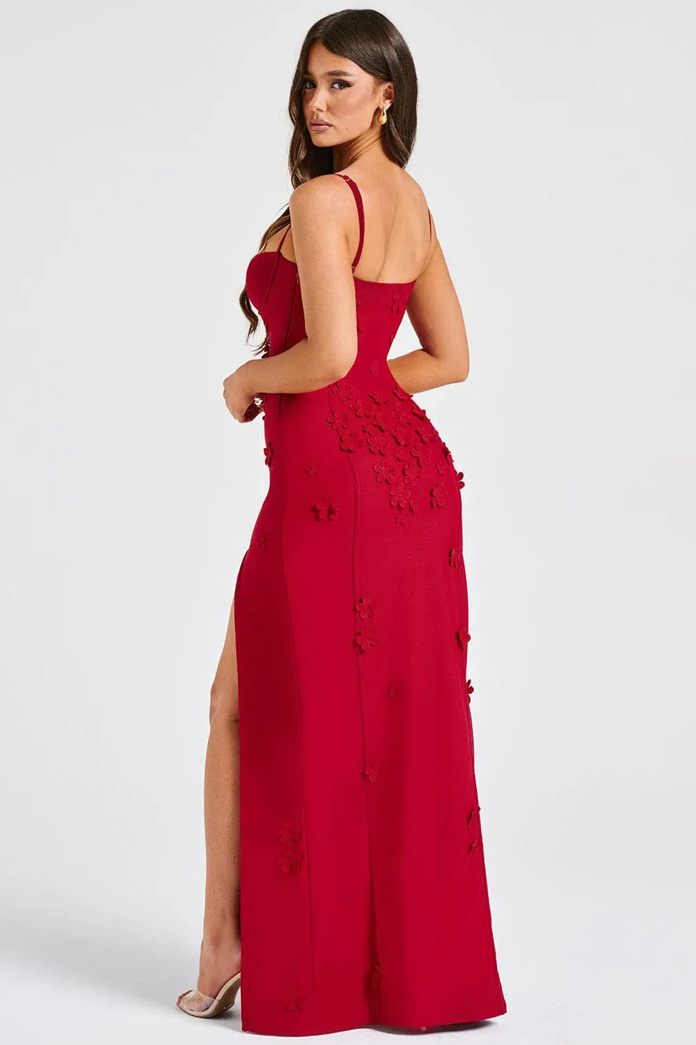 DALARY MAXI DRESS - RED LINED