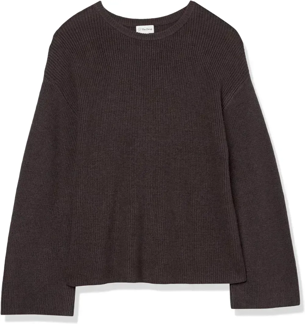 Women's Alice Crewneck Back-Slit Ribbed Pullover Sweater