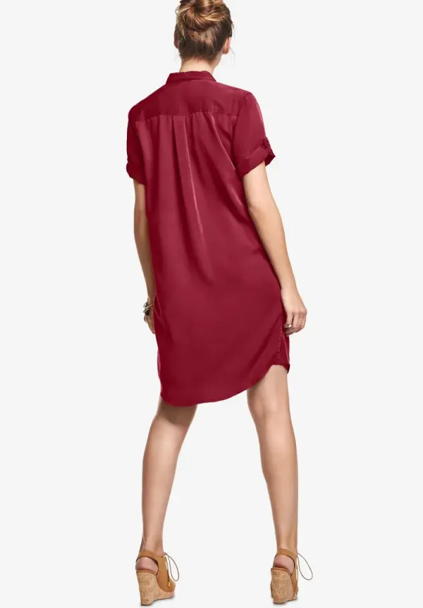 Button Front Linen Shirtdress