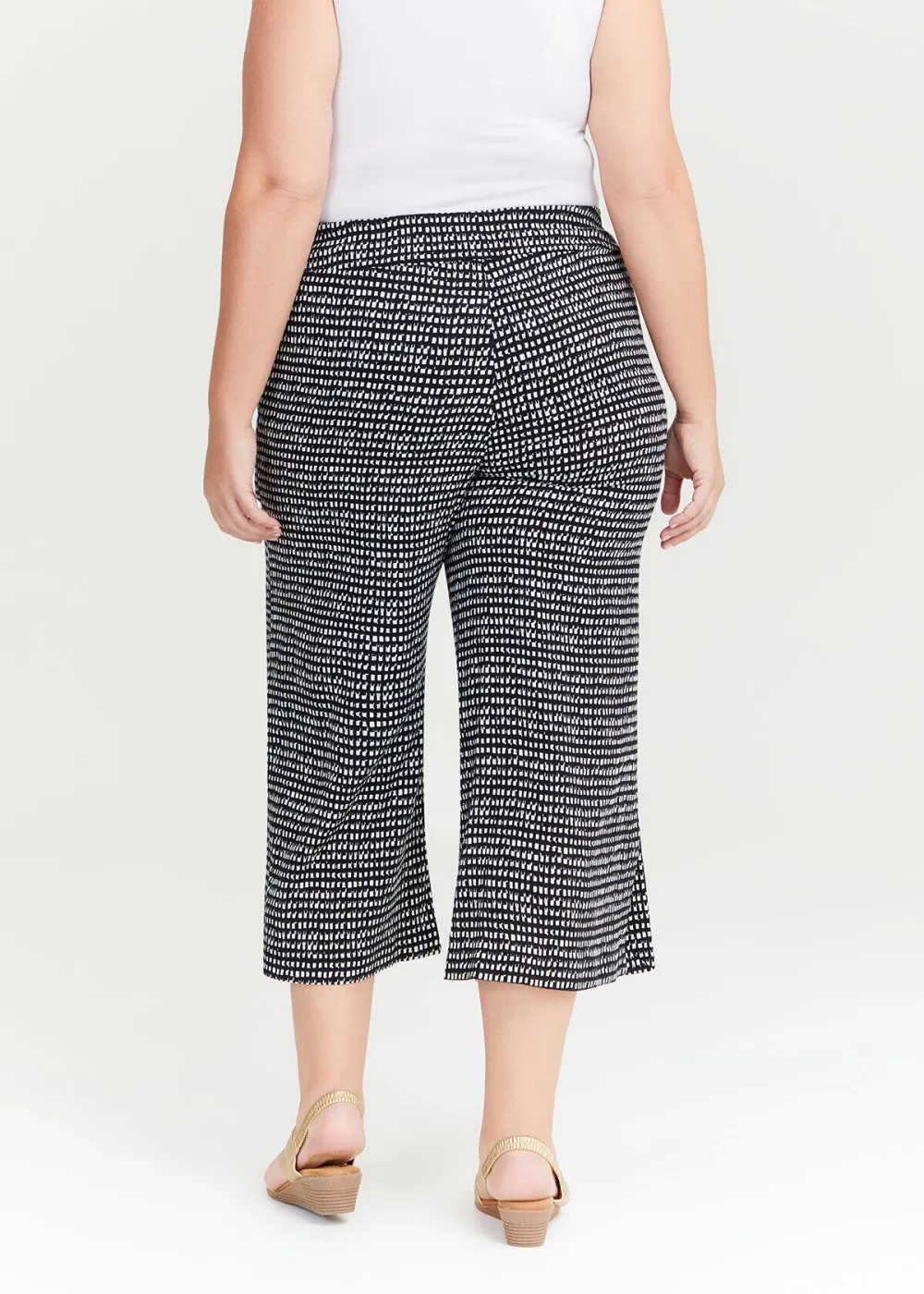 Mini Check Natural Crop Pant