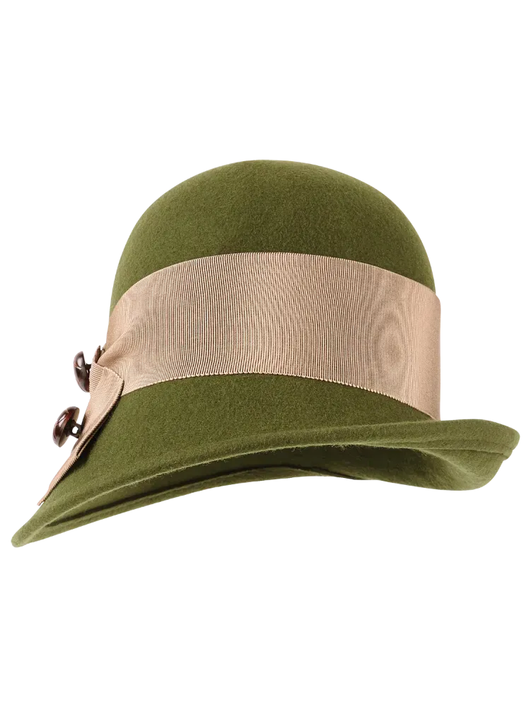Wool Felt Cloche With Side Button