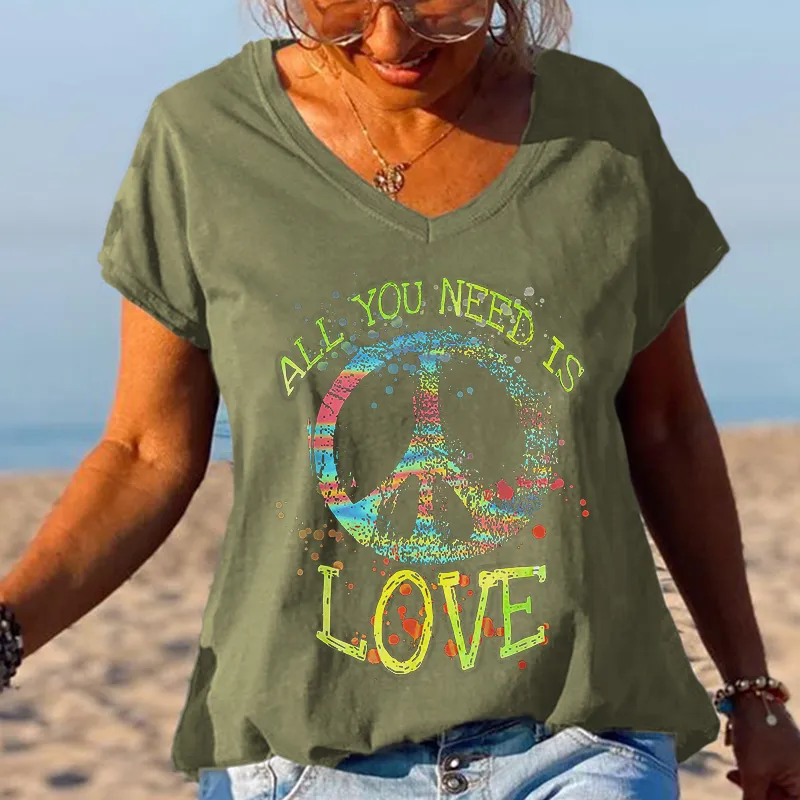 All You Need Is Love Unique Printed Graphic Tees