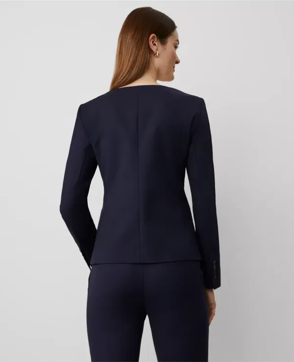 The U-Neck Jacket in Stretch Cotton