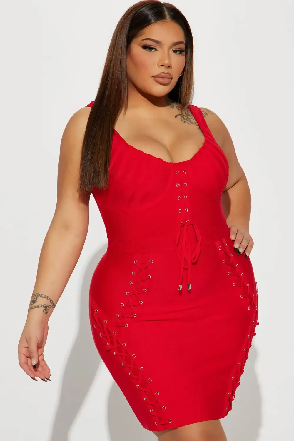 Keira Bandage Mini Dress - Red