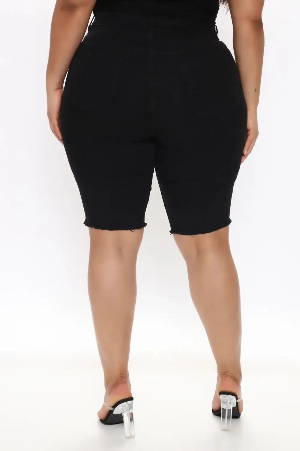 Cross Your Heart Distressed Bermuda Shorts - Black