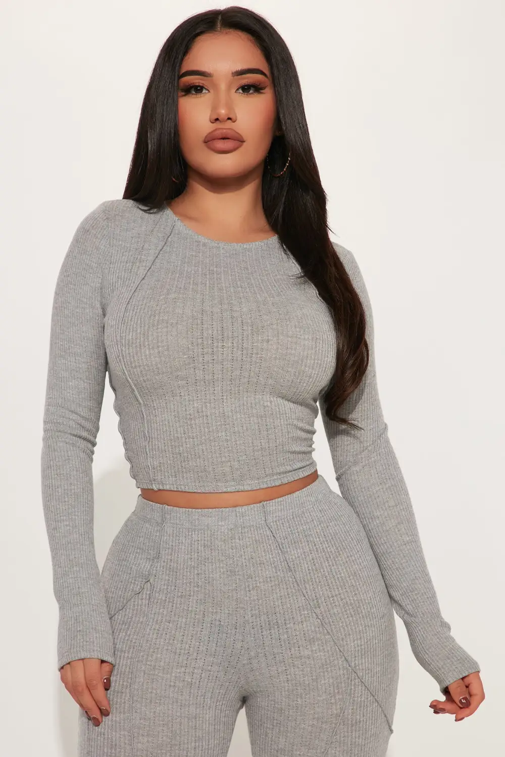 Leslie Pant Set - Heather Grey