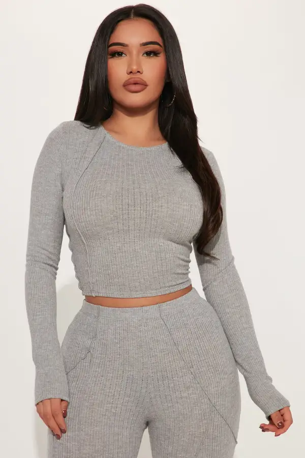 Leslie Pant Set - Heather Grey