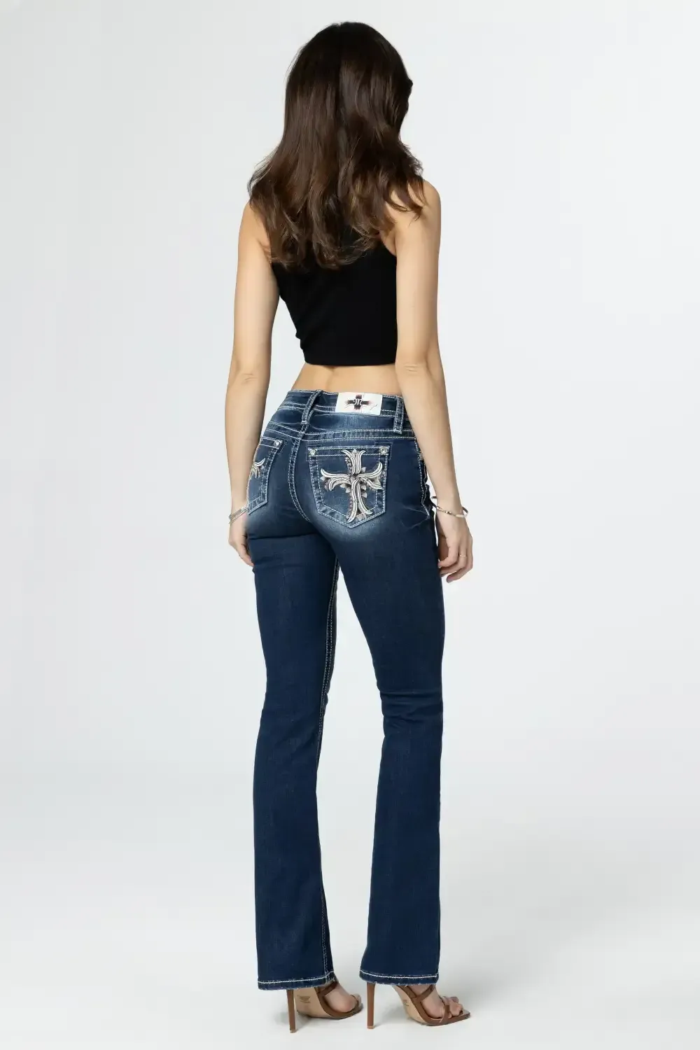 Ombre Cross Bootcut Jeans