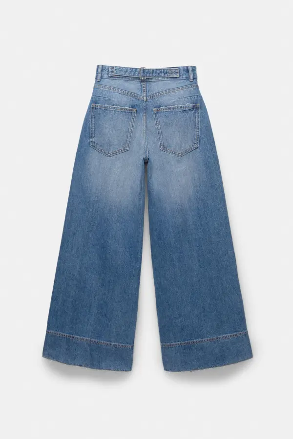 Jeans super wide leg trabilla trasera