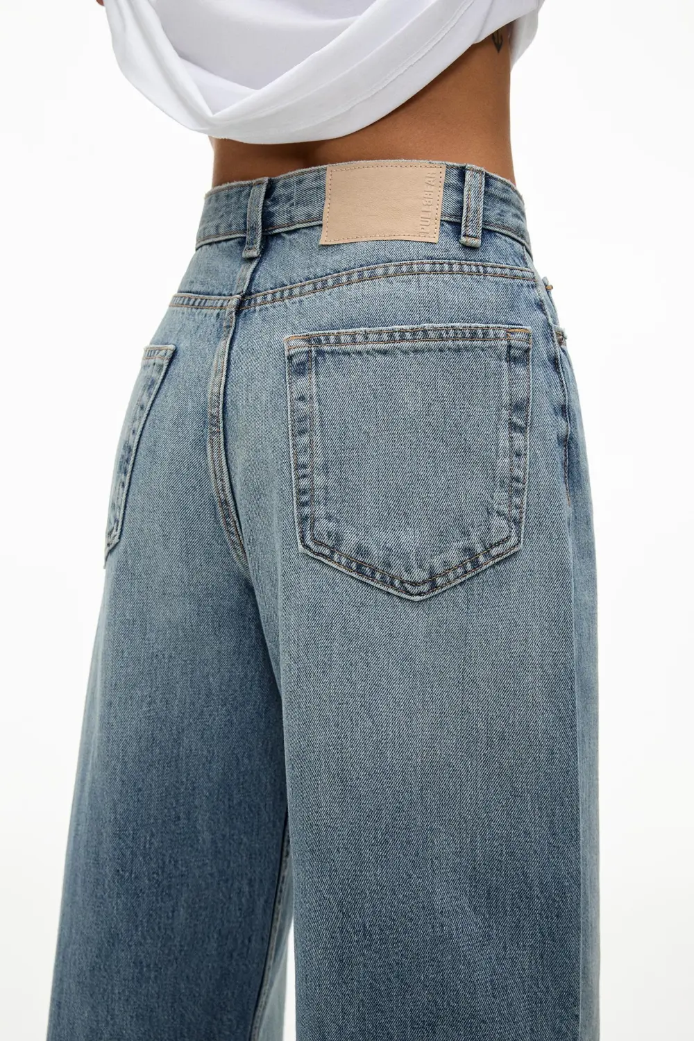 Jeans baggy tiro medio