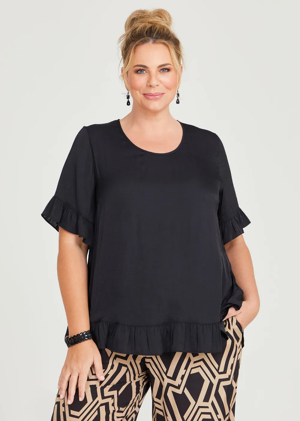 Ruffle Hem Luxe Top