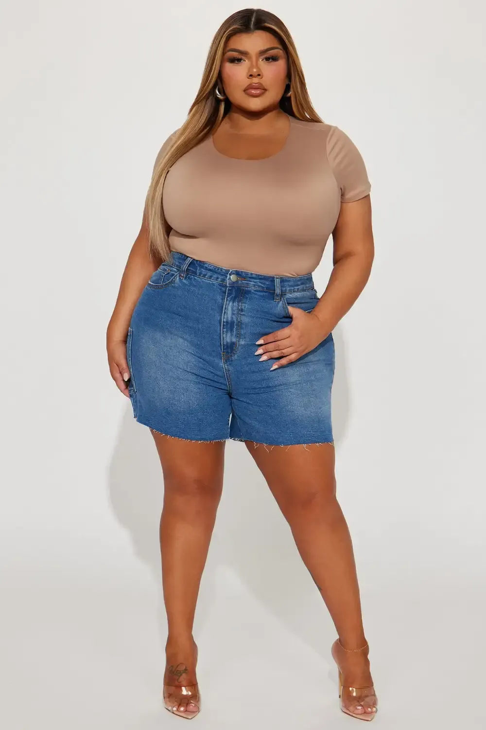 Pure Intentions Cut Off Denim Shorts - Medium Wash