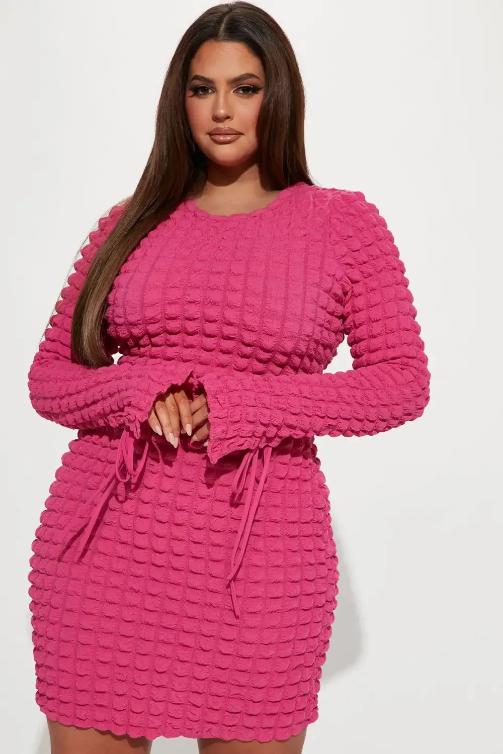 Make It Pop Mini Dress - Fuchsia