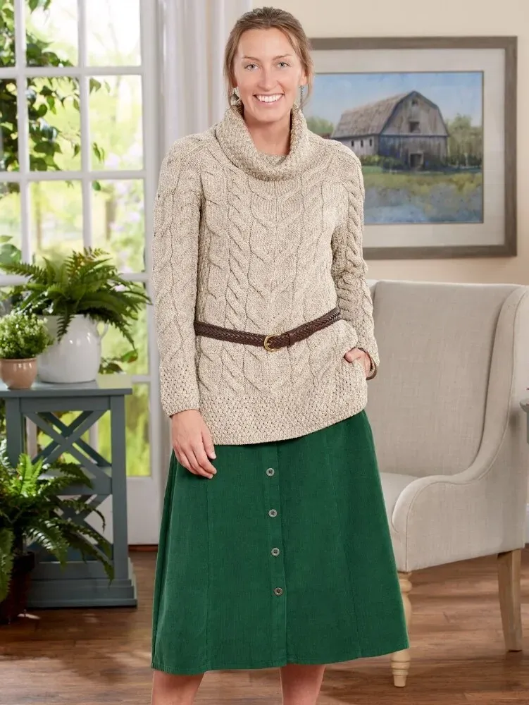 Classic Corduroy Midi Skirt