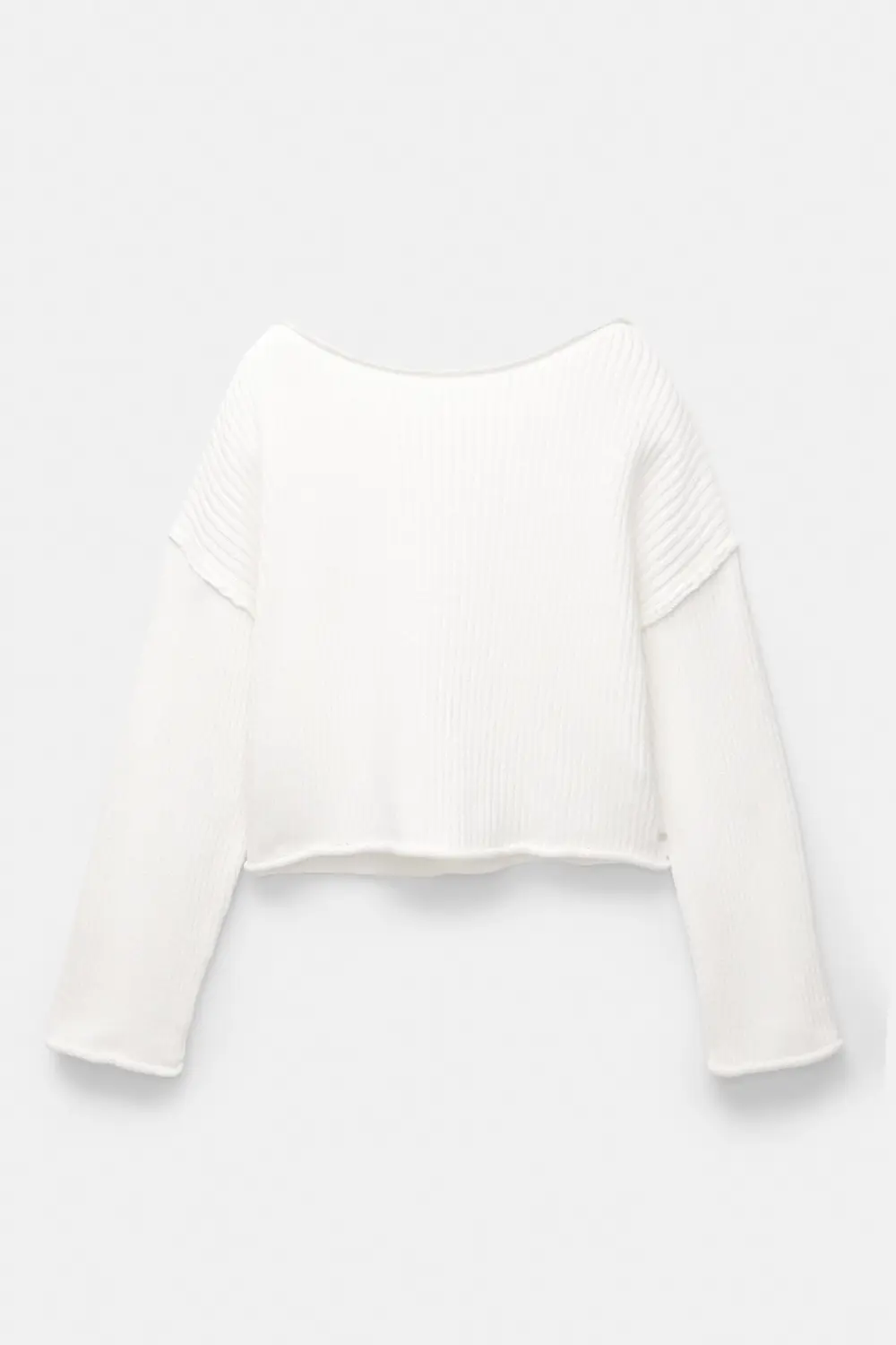 Jersey cropped canalé