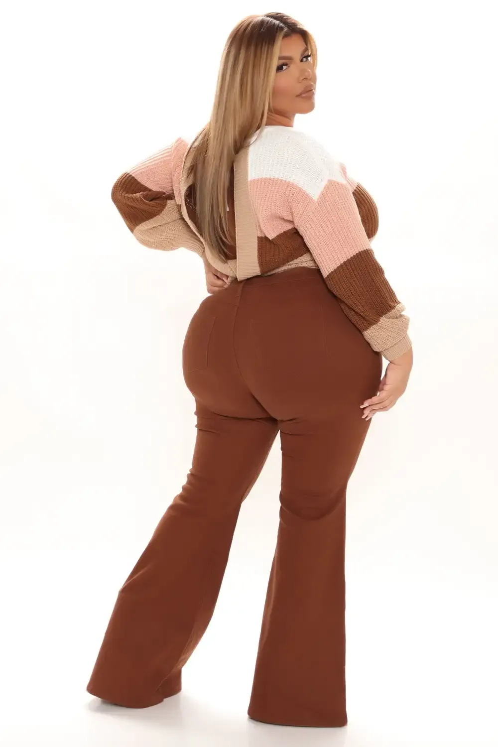 Manchester High Rise Flare Jeans - Brown