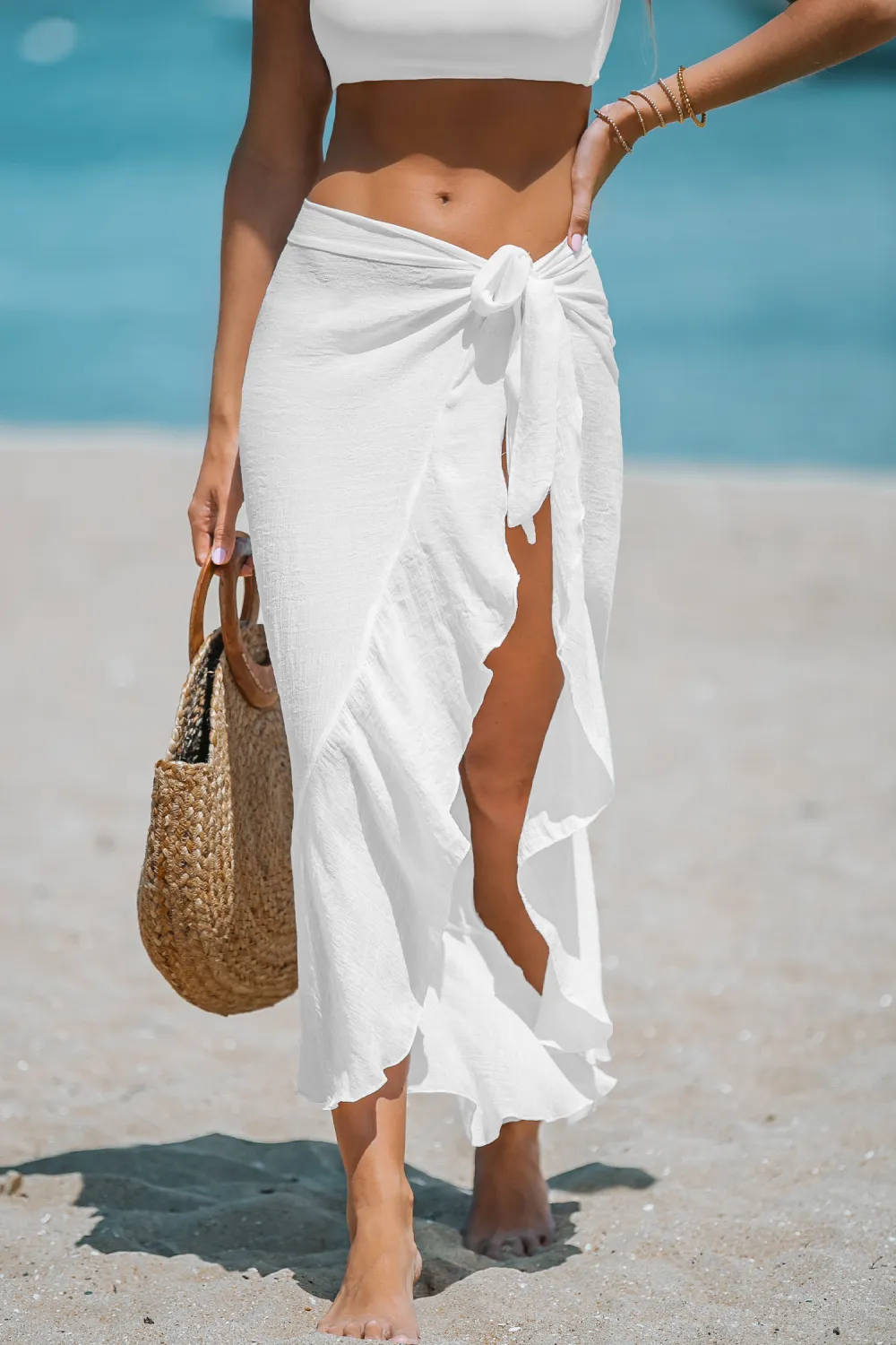 Black Side Tie Midi Sarong
