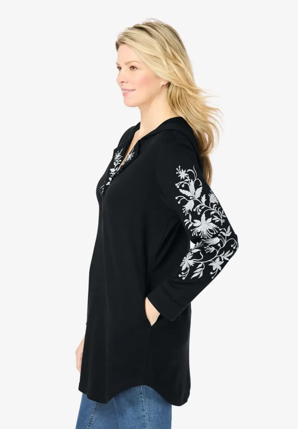 Embroidered Hoodie Sweatshirt