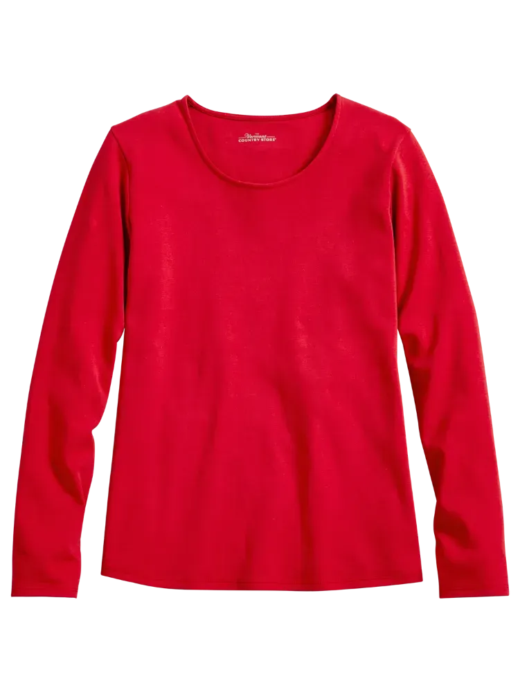 Women's USA Cotton Crewneck Long-Sleeve Tee