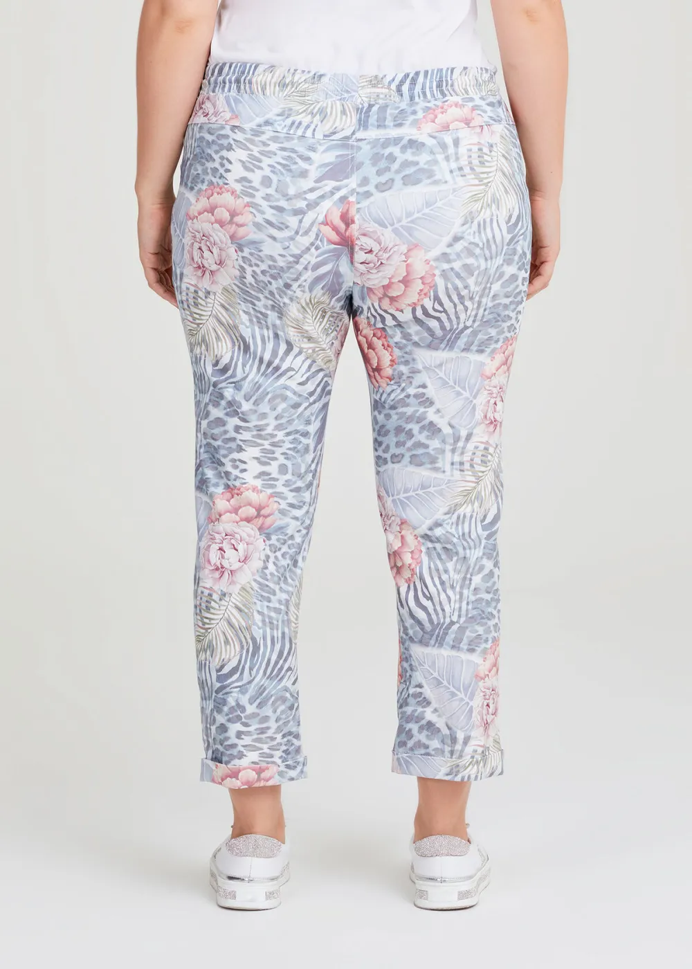 Natural Floral Cropped Jogger