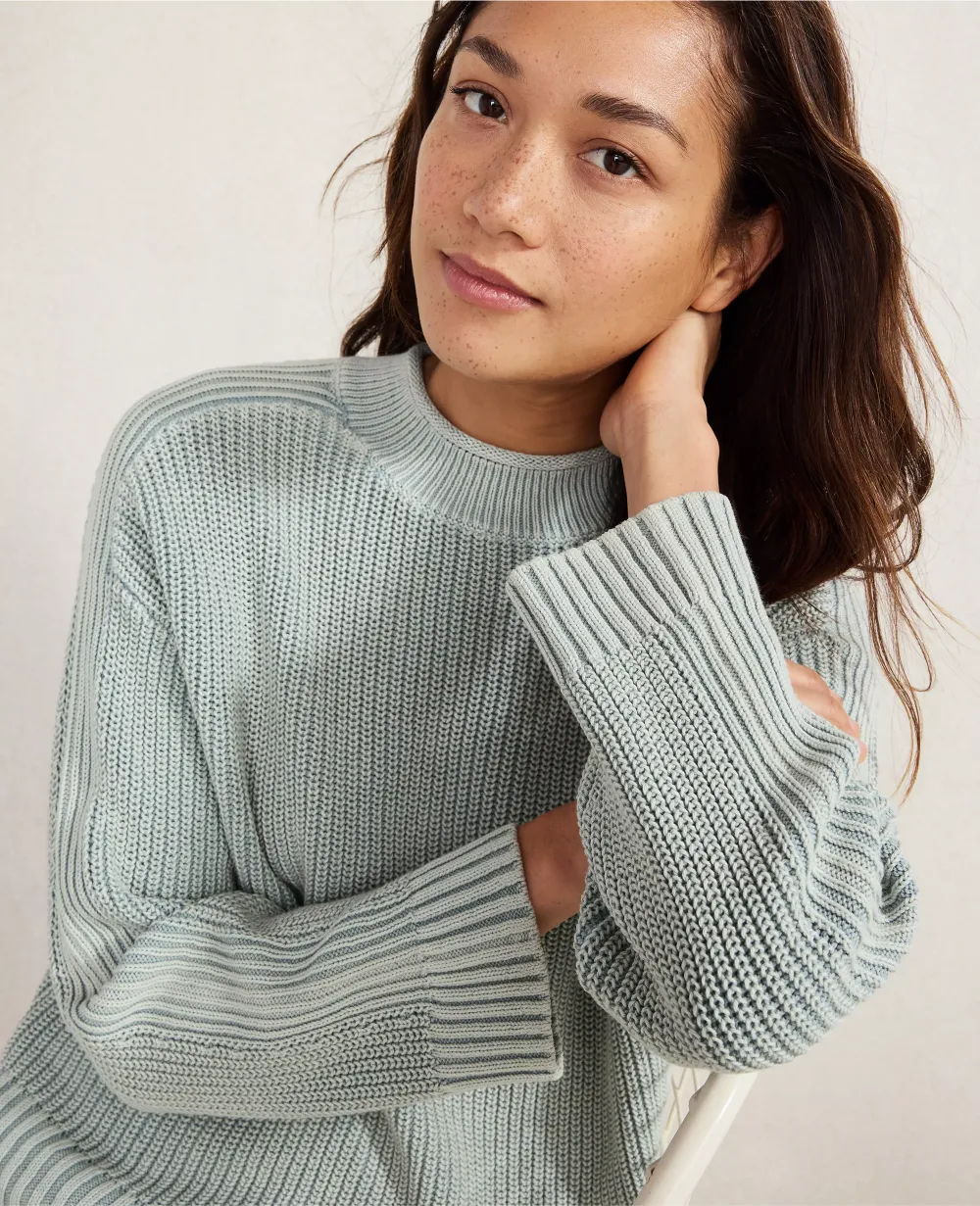 Haven Well Within Garment-Dyed Organic Cotton Roll Neck Sweater