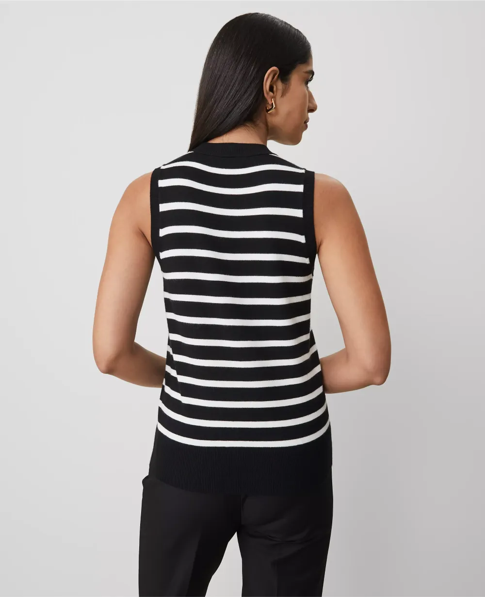 Striped Crew Neck Sweater Shell