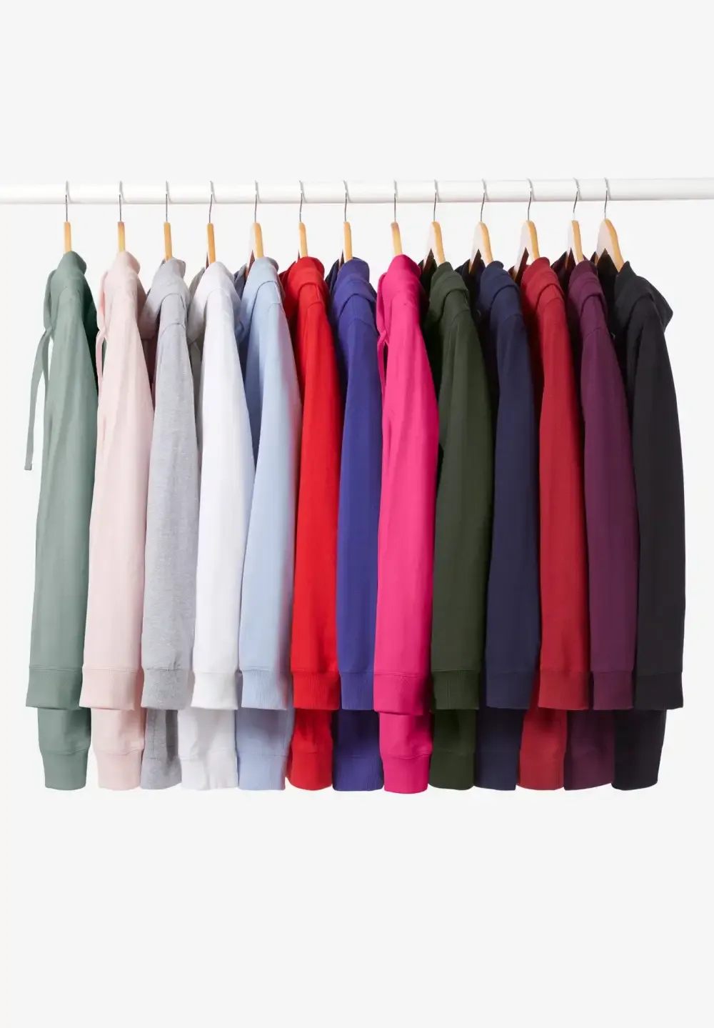 French Terry Long Zip Front Hoodie