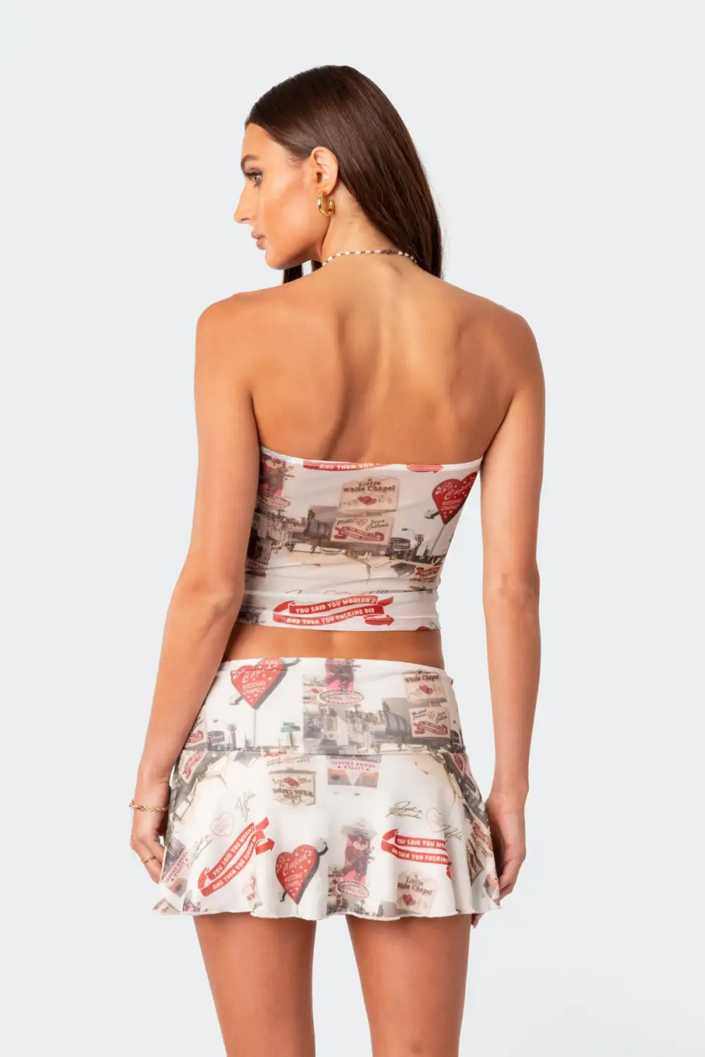 Hopeless Romantic Mesh Tube Top