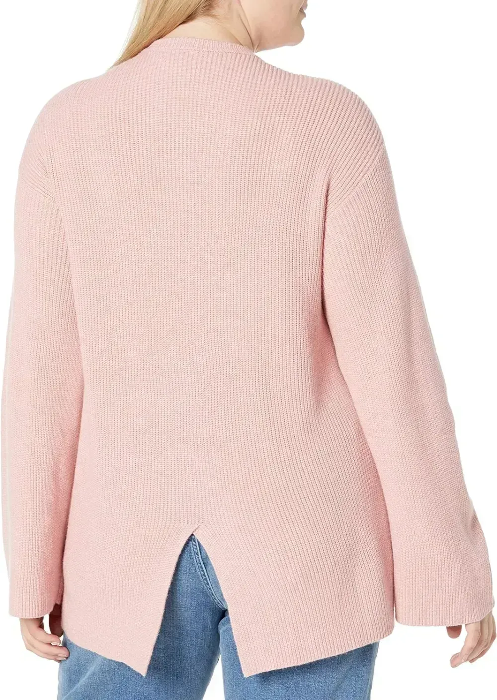 Women's Alice Crewneck Back-Slit Ribbed Pullover Sweater