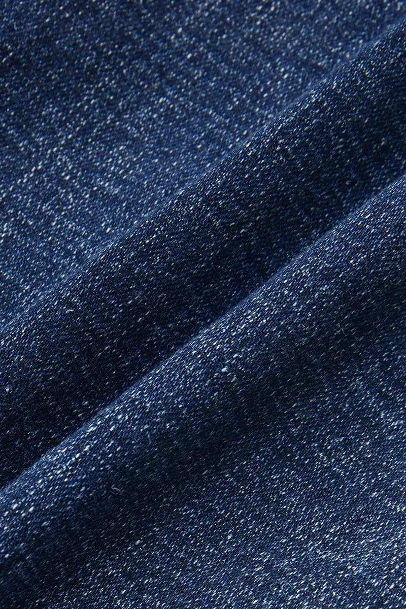 Wash Ripped Roll Hem Mid Waist Straight Leg Capri Jeans