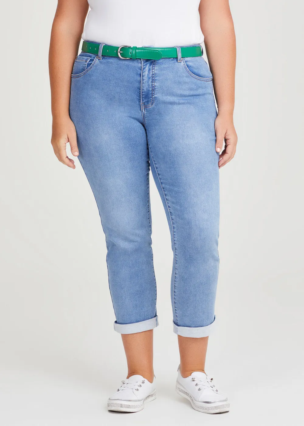 Cotton Blend Crop Jean