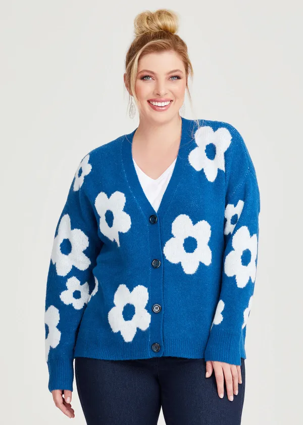 Daisy Flower Knit Cardigan