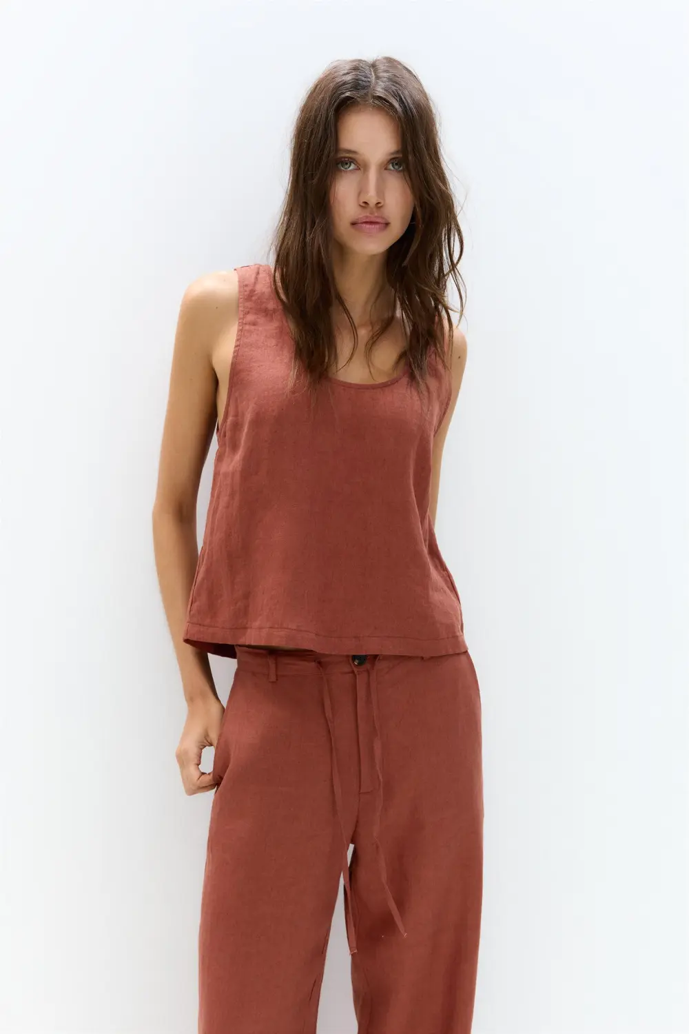 Flowing 100% linen top