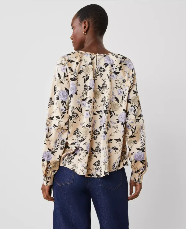 Floral Shirred Raglan Top