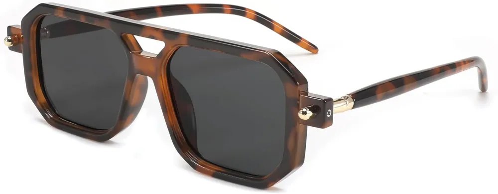FEISEDY Vintage Square 70s Flat Aviator Sunglasses Women Men Classic Retro Stylish Frame UV400 Sunglasses B2622