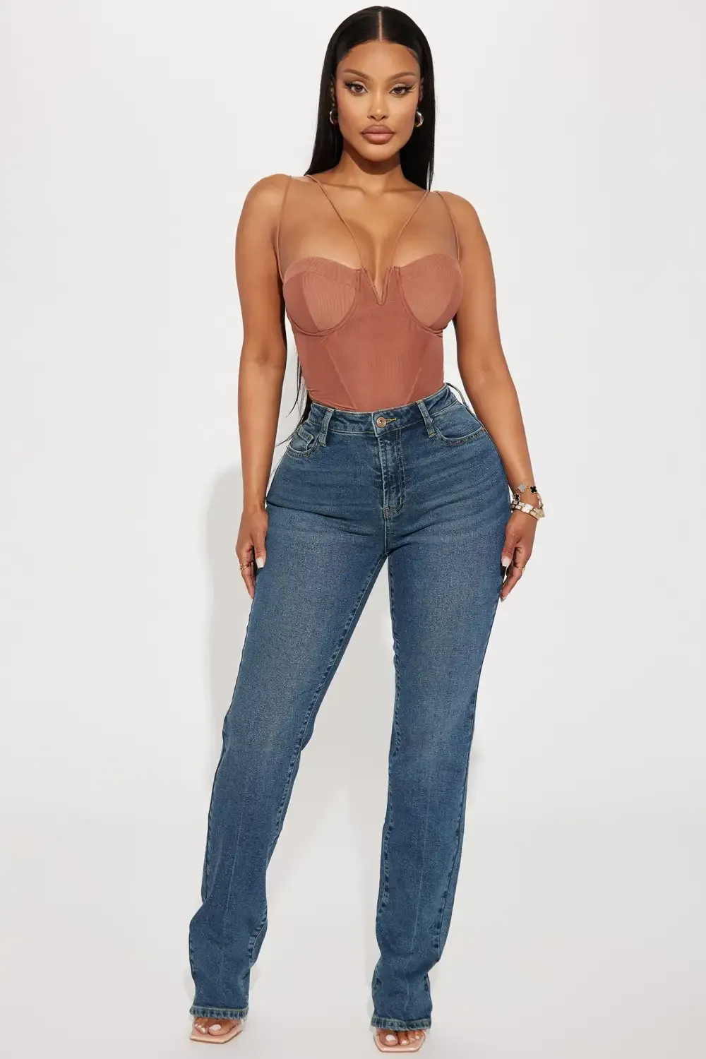 Second Chance Slim Straight Low Stretch Jeans - Medium Wash