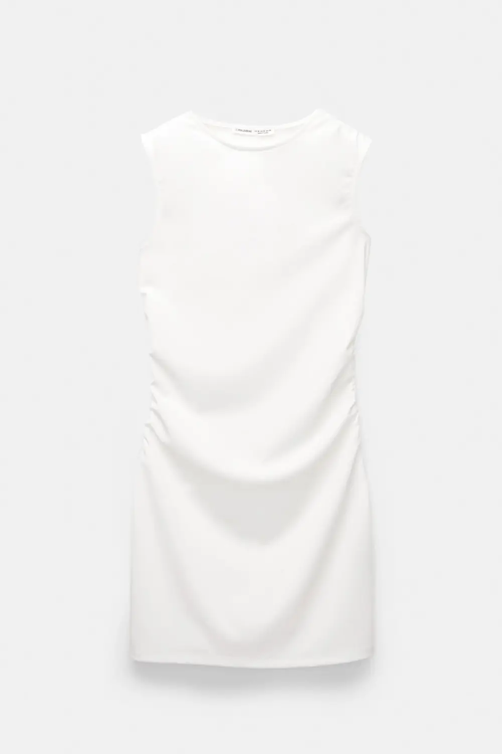 Vestido corto manga sisa frunces