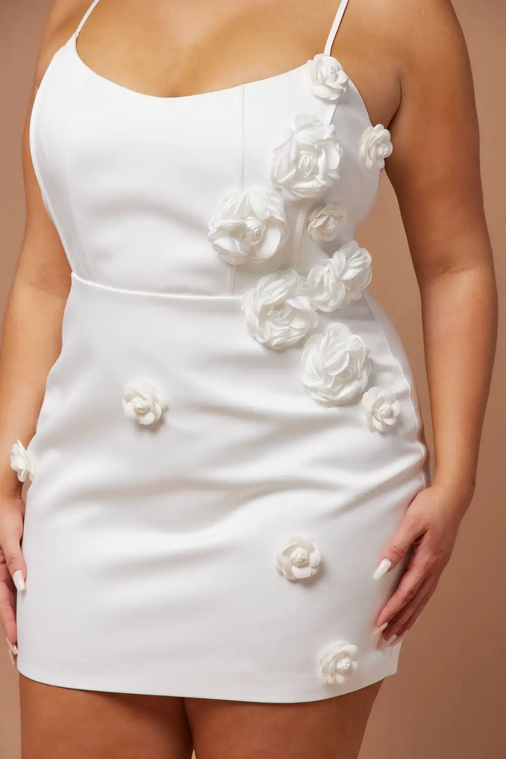 Kiera Ann Floral Mini Dress - White
