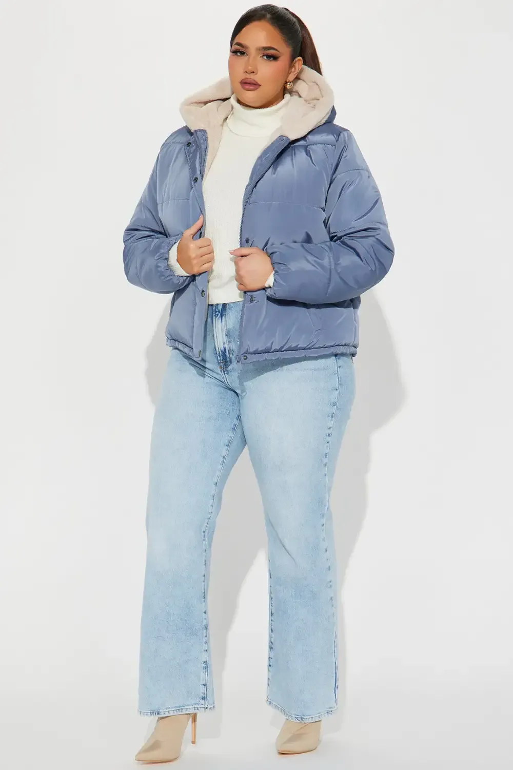 No Limits To It Puffer Jacket - Slate Blue