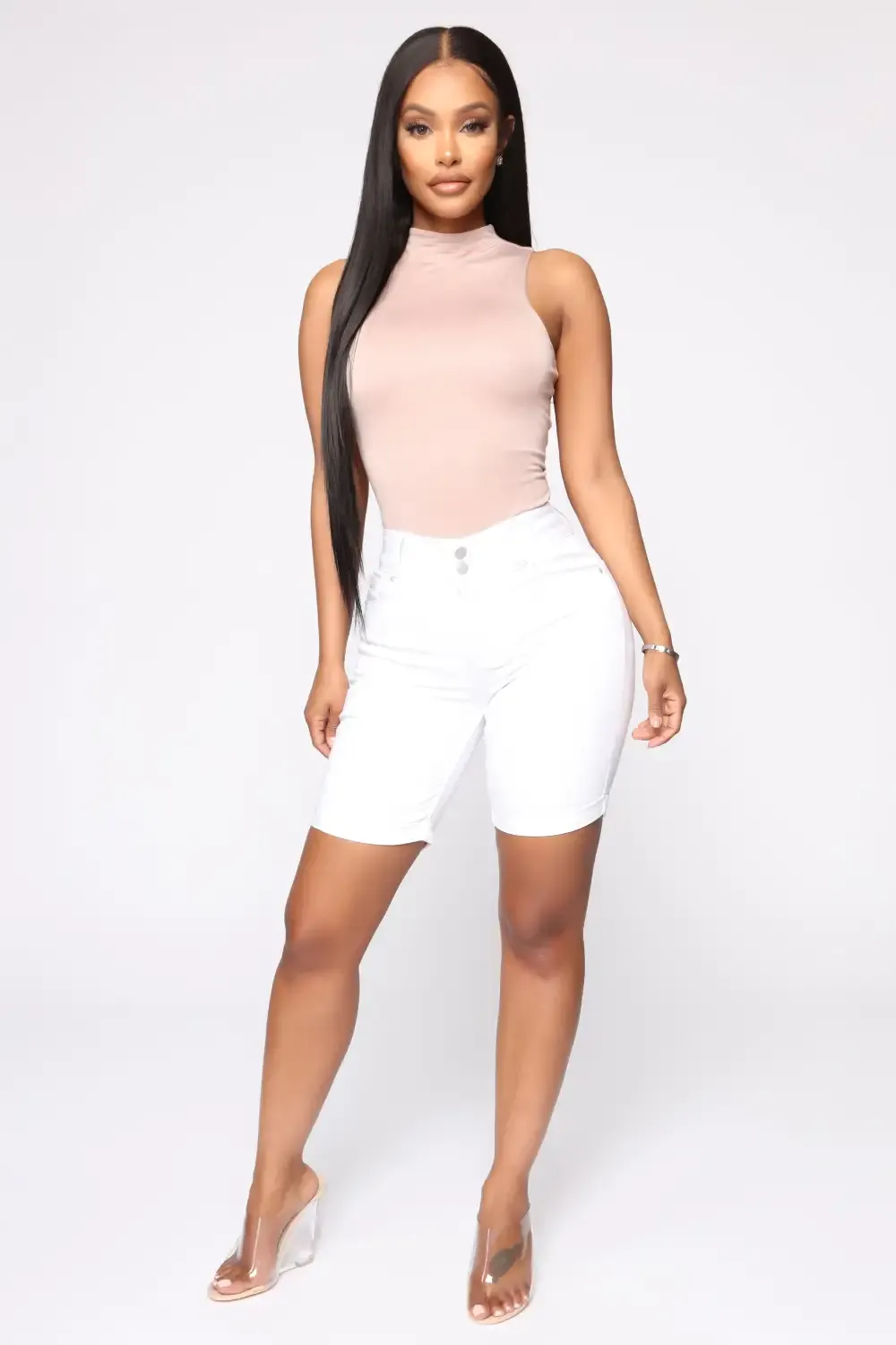 Lift Me Up Bermuda Shorts - White