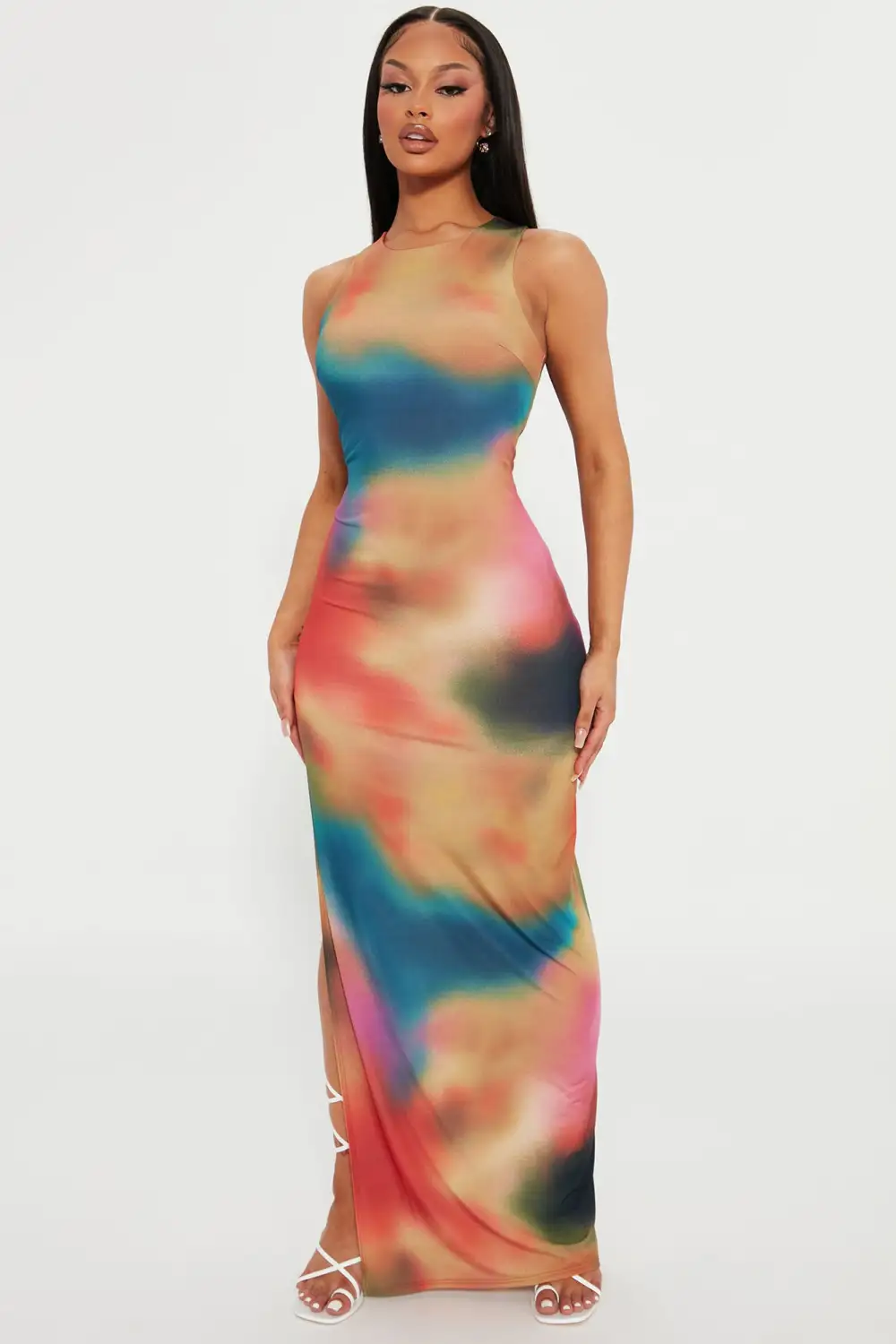 California Coastline Maxi Dress - Multi Color
