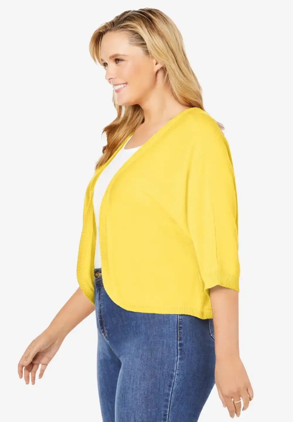 Rib Trim Cardigan Shrug